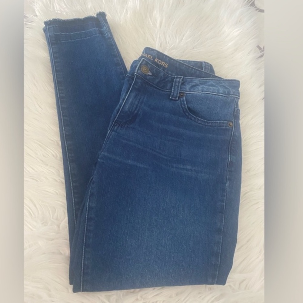 SOLD Michael Kors Izzy Undone Raw Edge Skinny Jeans - Picture 2 of 9